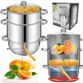 KARL HAUSMANN Dampfentsafter aus Edelstahl - 5L - Entsafter für alle Herdarten auch Induktionsgeeignet - Fruchtentsafter mit Glasdeckel - Topf Entsafter - Saftpresse - Juice Machine - Spülmaschinen