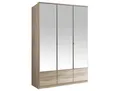 Mid.you Drehtürenschrank Wimex Imago, Eiche, Glas, 4 Fächer, 135x199x58 cm, BQ - Bündnis für Qualität, Made in Germany, DIN EN ISO 9001, Beimöbel erhältlich, in verschiedenen Holzarten Schrankfront mit Spiegel, Schlafzimmer, Kleiderschränke, Drehtürenschränke