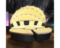 Swing&Harmonie Gartenlounge-Set LED - Sonneninsel Rattan Lounge Polyrattan Sitzgruppe, (Liege Insel), inkl. Abdeckcover