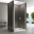 i-flair Dusch-Doppelflügeltür Duschtür Lara mit Pendeltüren aus durchsichtigem ESG Sicherheitsglas, 83x180 cm, 6 mm Sicherheitsglas 83 cm x 180 cm