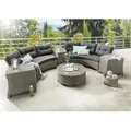 Destiny Loungeset RIO halbrund, 2 Schenkel, 3 Beistelltische, 1 Tisch Ø90x38cm - Grau
