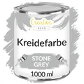 Creative Deco Grau Kreidefarbe für Möbel 1000 ml | Möbellack, Möbelfarbe ohne Schleifen | Farbe Für Landhaus, Vintage-Stil, Decoupage, Möbel-Renovierung Matt & Abwaschbar Wisch-Effekt Gradient-Effekt
