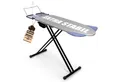 BigDean Bügelbrett XXL (120x45 cm Bügelfläche) inkl. ausklappbarer Schulterpassform, Bügelfläche 120x45 cm, Breite Stahlkonstruktion, Kindersicherung, Kabelführung, Seitentasche