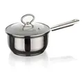 stielkasserolle 16cm mit Glasdeckel 1,5l Edelstahl MATTE NEW LINE Induktion