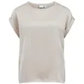 Vila T-Shirt Satin Blusen Kurzarm Basic Glänzend VIELLETTE VIELLETTE S/S SATIN TOP/SU - NOOS beige S (36)