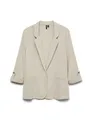 VERO MODA Damen Legeres Blazer Jackett mit Dreiviertel Arm Leichter Sakko Eleganter Business Shacket, Farben:Beige-2, Größe:XS