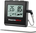 ThermoPro TP16 Fleischthermometer Digital Grillthermometer Schwarz Timer