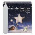 6er Pack Ebersbacher Pyramidenkerzen groß, Weiß (Ø x H) 17 x 105 mm 108 Stück