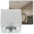 Sweet Led Deckenstrahler IP44 flach bad aus aluminium aufbaurahmen Feuchtraum 65mm hoch Aufbauleuchte Aufbaustrahler 230V Aufputzstrahler Spotleuchte Deckenstrahler Aufputz Spot matt chrom eckig