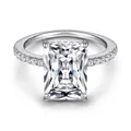 Luxuriöser Baguette Damenring aus 925 Sterling Silber in Weiß für Damen mit Stein I Ring mit Zirkonia Steinen und Profischliff I Schmuck in Juweliersqualität (54)