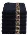 Julie Julsen 6er Pack Handtuch 23 Farben erhältlich weich und saugstark 600gsm Öko Tex 50 x 100 cm Schwarz-Gold