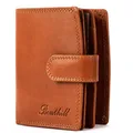 Benthill Damen Geldbörse Echt Leder RFID Schutz | Portemonnaie mit Kartenfächern & Münzfach | Frauen Geldbeutel | Vintage Damenbörse inkl. Geschenkbox, Farbe:Braun