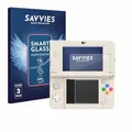 Savvies 3 Stück Panzer Schutz Glas für Nintendo New 3DS 9H Schutzfolie, Glas-Folie, HD Klar, Blasenfrei, Anti-Fingerabdruck, Displayschutz