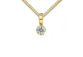JEVELION Kette mit Anhänger Zikonia Anhänger 585 Gold - Made in Germany (Anhängerkette, für Damen), Mit Kette vergoldet- Länge wählbar 36 - 70 cm.