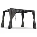 osoltus Lamellen-Pavillon Pergola Lamellendach 3 x 3,2 m mit Vorhang