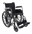 Mobiclinic®, Faltrollstuhl, S220, Europäische marke, Schnellspanner-rollen auf knopfdruck abnehmbar, Premium, Sitzfläche 43cm, Klappbare fußstützen und armlehnen, Bremshebel, Farbe schwarz
