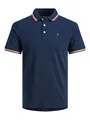 Jack & Jones Herren + Fit Polo Shirt JJEPAULOS Uni Sommer Hemd Kurz Arm Pique Cotton Big Size, Farben:Dunkelblau, Größe:3XL