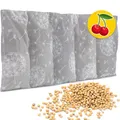 Amilian Kirschkernkissen Mikrowelle, Körnerkissen Mikrowelle, Kirschkernkissen Nacken Schulter, Baumwollstoff, Grau mit weißen Sternen, Kirschsteingefülltes Wärmepad, Größe 55x20 cm