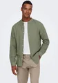Langarmhemd "ONSCAIDEN LS SOLID LINEN MAO SHIRT NOOS", Gr. XXL - N-Gr, Swamp N-Gr