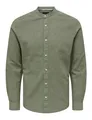 ONLY & SONS Herren Freizeit Hemd ONSCAIDEN SOLID - Slim Fit XS S M L XL XXL, Größe:XXL, Farbe:Swamp 22019173