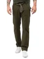 Rock Creek Herren Leinen-Optik Hose Stoffhose Sommerhose Regular Fit Chino Hosen Männer Hose Gummizug Herrenhosen Lang Strandhose RC-2152 Dunkelgrün W29 L30
