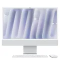 Apple iMac All-in-One Desktop-Computer mit M4 Chip mit 10 Core CPU und 10 GPU: 24 Retina Display 16 GB gemeinsamer Arbeitsspeicher 256 GB SSD Speicher passendes Zubehör Silber