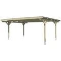 SKANHOLZ Carport "Odenwald", BxT: 640 x 541 cm, Firsthöhe: 244 cm, lasiert - beige