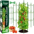 Tomaten Rankhilfe 4 Stück 120 cm Verstellbarer Turm Stahl Kunststoff