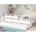 Kinderbett 80x160 | 80x180 | 90x200 cm mit Schublade, Rausfallschutz & Lattenrost in weiß 200 x 90 Mädchen Jungen Bett - Weiß