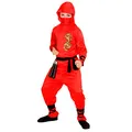 W WIDMANN MILANO Party Fashion - Kinderkostüm Red Dragon Ninja, Krieger, Samurai, Faschingskostüme
