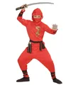 red dragon Ninja Kostüm Verkleidung Set Karneval rot Größe 128 5-7 years
