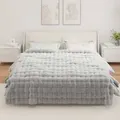 vidaXL Rutschfeste Decke aus Kunstkaninchenfell Olite Grau Polyester