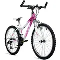 Bergsteiger Verona 24 Zoll Kinderfahrrad, geeignet für 8, 9, 10, 11 Jahre, Shimano 18 Gang-Schaltung, Mountainbike mit Gabel-Federung, Mädchen-Fa... - Rosa