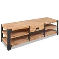 Massivholz TV-Lowboard Fernsehtisch TV-Schrank Akazienholz 140x40x45 cm vidaXL