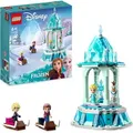 LEGO 43218 Disney Princess Annas und Elsas magisches Karussell, Die Eiskönigin Spielzeug, Inspiriert vom Frozen Eispalast mit 3 ikonischen Mikro-P... - Bunt