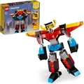 LEGO 31124 Creator 3-in-1 Super-Mech Roboter Kinderspielzeug, Drachenfigur, Flugzeug, kreatives Spielzeug für Kinder ab 6 Jahre - Bunt