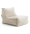 mokebo Sitzsack aus Cord 'Der Gelassene', Bean Bag, Relaxliege oder Bodenkissen mit EPS-Perlen Füllung, kuschelige und gemütliche Liege für Wohnzimmer und Wintergarten in Beige