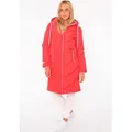 Zwillingsherz Steppjacke "Good Vibes Only" mit Kapuze, Backprint und bedrucktem Zugband rot M (38)