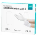 EUROPAPA® 100x Nitrilhandschuhe Weiss Box Einweghandschuhe Einmalhandschuhe Untersuchungshandschuhe Nitril Handschuhe puderfrei ohne Latex unsteril latexfrei disposible gloves