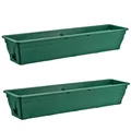 Blumenkasten Balkonkasten 2x Pflanzkasten 100cm stabil mit Wasserspeicher grün