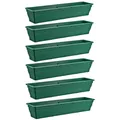 Blumenkasten 6x Balkonkasten Pflanzkasten 100cm stabil mit Wasserspeicher grün