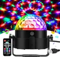 Discokugel, 360° Rotierende Musik Activated Discolicht LED Party Lampe mit