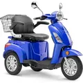 Elektroroller LuXXon E3800 - Elektro Dreirad / Seniorenmobil mit 800 Watt, max. 20 km/h, Reichweite bis zu 65 km, blau - Blau
