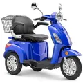 Luxxon Elektromobil E3800, 800 W, 20 km/h, (Elektroroller, Korb), bis zu 65 km Reichweite, Elektro Dreirad, Seniorenmobil blau