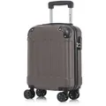 Koffer Trolley Reisekoffer Suitcase, Rollkoffer Handgepäck ,mit 4 Rollen360°, Hartschalenreisekoffer, Zahlenschloss, Weicher Gummigriff(S,Braun) - Braun