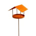 Rost Vogelfutterhaus am Stab Metall Futterhaus Edelrost Futterplatz für Vögel