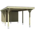 SKANHOLZ Carport "Spessart", BxT: 355 x 846 cm, Firsthöhe: 243 cm, lasiert - weiss