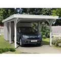 Skan Holz Carport Spessart 355 cm x 846 cm mit Abstellraum Weiß