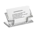 ArtsOnDesk Moderne Kunst Visitenkartenhalter St201 Edelstahl Satiniert Visitenkartenständer Visitenkartenaufsteller Visitenkarten-Etui Visitenkarte Schreibtisch-Accessoire Schreibtisch Geschenk
