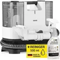 N8WERK Waschsauger Portable Clean Polster- und Teppichreiniger leicht kompakt Fleckenentferner Frisch- und Schmutzwassertank Inkl. Reinigungsmittel - Weiß